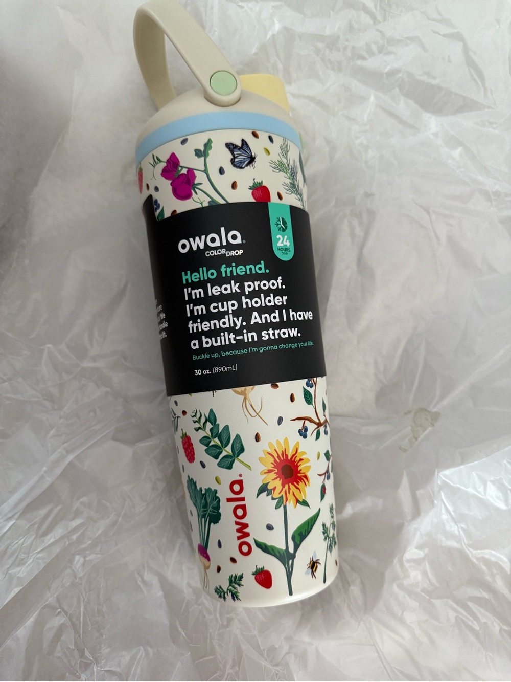 Owala Mothers Day Garden ColorDrop 30oz Insulated Bottle - White Floral